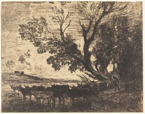 De doorwaadbare plaats door Charles Francois Daubigny