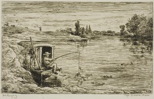 De scheepsjongen aan het vissen (Vissen met een lijn)