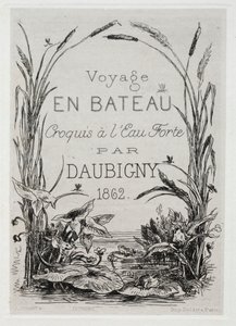 Titel Frontispice voor het Album: De Boottocht, 1861 door Charles Francois Daubigny