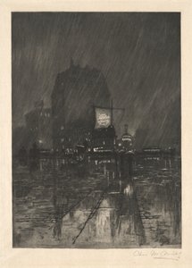 Een Regenachtige Nacht, Madison Square door Charles Frederick William Mielatz