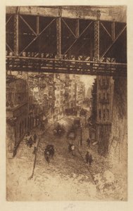 Cherry Street, N.Y. door Charles Frederick William Mielatz