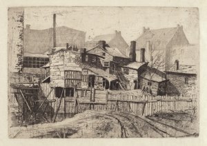 Ongenaamd houten huis in de stad door Charles Frederick William Mielatz