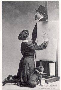 Ansichtkaart met Colette en haar man Willy door Charles Gerschel