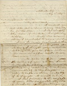 Brief ondertekend C. Gibson [Charles Gibson], Atlantic City, aan gouverneur Gamble [Hamilton R. Gamble], 2 augustus 1861