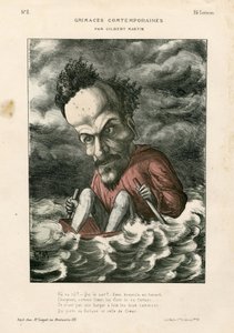 Hedendaagse Grimassen - Illustratie door Charles Gilbert-Martin (1839-1905): Rochefort Henri (1831-1913) - Zee door Charles Gilbert Martin