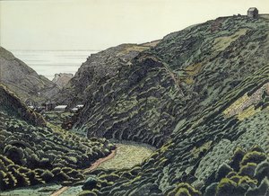 De Valency-vallei, Boscastle, Cornwall door Charles Ginner