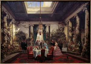 Ontbijt bij Prinses Mathilde Letizia Bonaparte (1820-1904), rue de Courcelles in Parijs door Charles Giraud