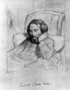 Heinrich Heine (1797-1856), Duitse schrijver. Tekening door Charles Gleyre.