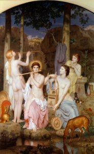 Minerva en de Gratiën door Charles Gleyre