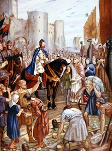 Willem Rufus (1056-1100) in de Tower of London, illustratie uit 