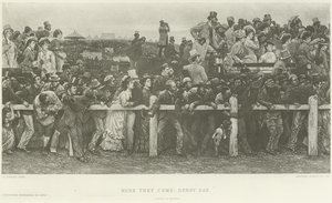 Daar komen ze: Derby Day (gravure)