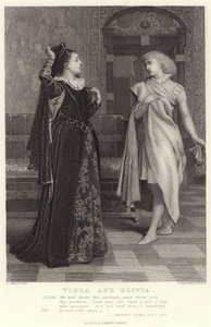 Viola en Olivia, Driekoningenavond, Act I, Sc V door Charles Green