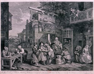 Stemmen werven, 1757 door Charles Grignion