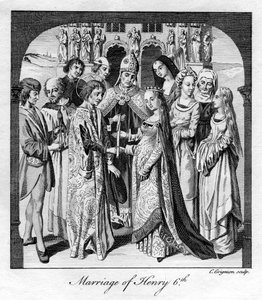 Huwelijk van Hendrik VI, 1445, 18e eeuw door Charles Grignion