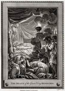 De dood van de grote koning Sesostris, Oud Egypte, 1775 door Charles Grignion