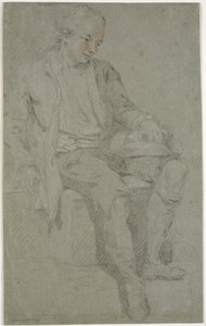 Studie van een zittende jongeling door Charles Grignion d.Æ.
