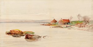 Kustscène met huisjes