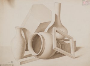 Studie [Vazen, vierkant en zeshoekig], ca. 1881