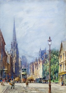 De Nethergate, Dundee kijkend naar het Westen, c.1917 door Charles Gustav Louis Phillips