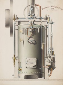 Verticale Stoommachine, 5PK door Charles Gustav Louis Phillips