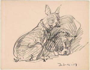 Twee honden door Charles H. Woodbury