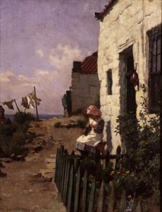Bij de Deur van het Huisje door Charles Haigh Wood