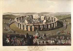 Groot Conventioneel Festival van de Britten bij Stonehenge, pre-Romeins, 1821 door Charles Hamilton (after) Smith
