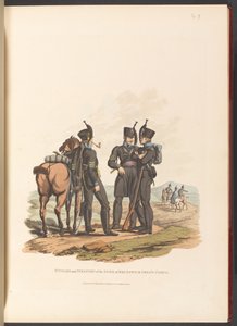 Huzaren en Infanterie van het Korps van de Hertog van Brunswick Oels door Charles Hamilton (after) Smith