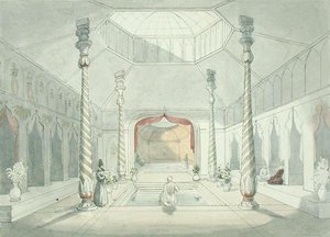 Interieur van een Perzisch bad in Kermanshah door Charles Hamilton Smith