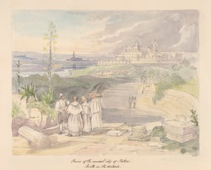 Ruïnes van de oude stad Italica, Sevilla in de verte door Charles Hamilton Smith