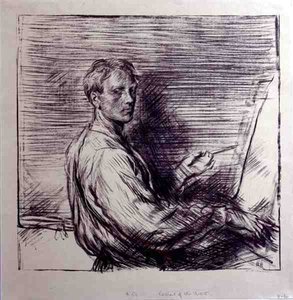 Portret van de kunstenaar door Charles Haslewood Shannon