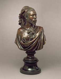 Portretbuste van Said Abdullah van de Mayac, Koninkrijk Darfur, Soedan, 1848 (brons)