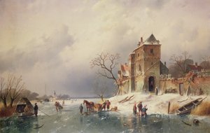 Bevroren winterscène