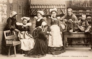 Oude ansichtkaart Bretonse familie Bretagne Frankrijk