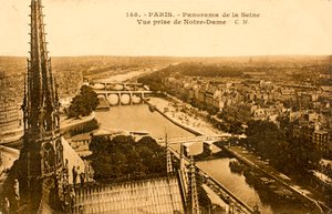 Ansichtkaart/Seine vanaf de Notre Dame/Parijs/Seine/Ile de France/Frankrijk door Augustus Kollner