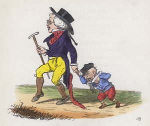 Droom van een kleine jongen over hij en zijn grootvader die van plaats wisselen