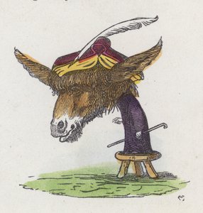 Ezel die op een kruk staat