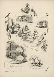 Pagina uit Spreuken met afbeeldingen door Charles H Bennett