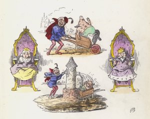Het Kleine Varkentje (gekleurde gravure) door Charles Henry (after) Bennett