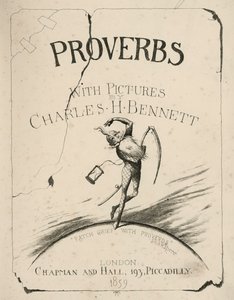 Titelpagina illustratie voor Proverbs with Pictures door Charles H. Bennett