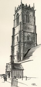 Een Perpendicular kerktoren, Winterton, Norfolk door Charles Henry Bourne Quennell