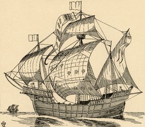Een schip uit de tijd van Christoffel Columbus, 1931