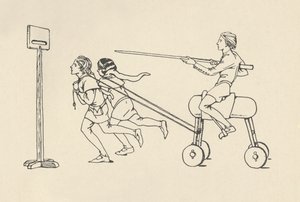 Jongens spelen bij het Quintain Romance of Alexander, ca. 1340. Bodleian, 1931 door Charles Henry Bourne Quennell