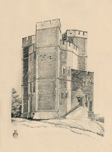 Exterieur van Orford Castle, Suffolk de Kantelen gerestaureerd, 1931 door Charles Henry Bourne Quennell