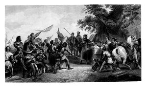 De Slag bij Bouvines, 27 juli 1214, 1875 door Charles Henry Jeens