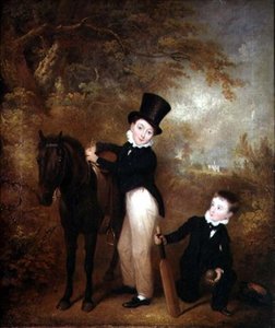 Portret van William en Charles Chadwick bij Burley Lodge door Charles Henry Schwanfelder