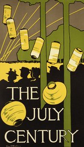 Reproductie van een poster die de Juli Editie van Century Magazine adverteert, gepubliceerd in New York
