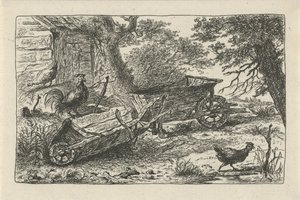 Twee kruiwagens door Charles Howard Hodges (possibly)