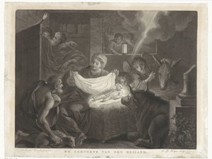 Geboorte van Christus en aanbidding door herders door Charles Howard Hodges