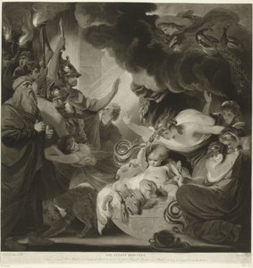Hercules wurgt in zijn wieg de twee slangen
